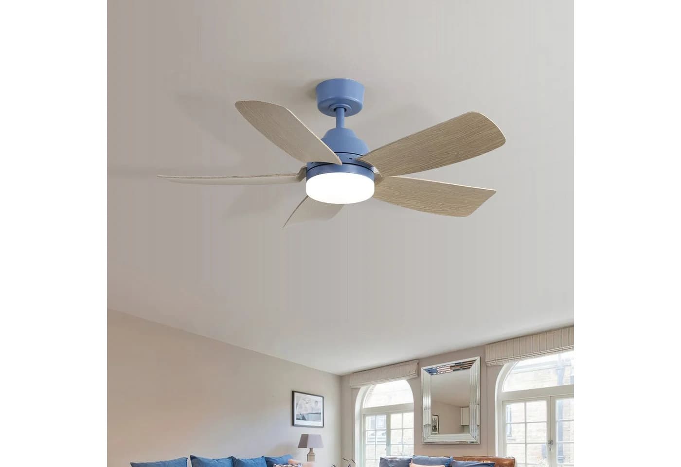 Sofucor Deckenventilator mit LED-Beleuchtung und Fernbedienung Blau - Bild 5