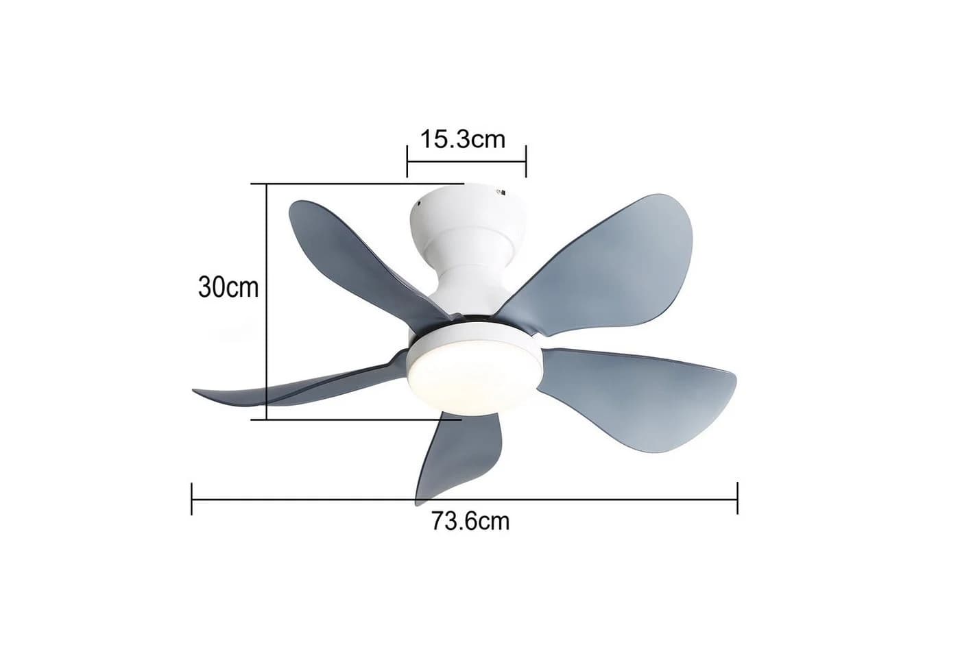 Sofucor Deckenventilator mit LED-Beleuchtung und Fernbedienung, 6 ABS-Flügel, Timer, 3 Farbtemperatur, 6 Geschwindigkeiten