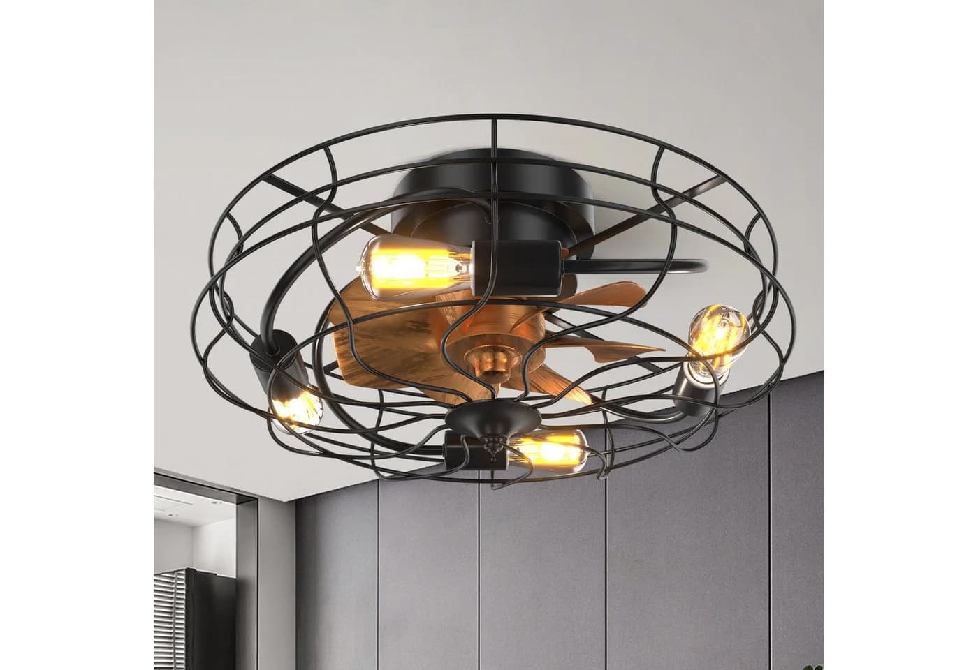 Sofucor Deckenventilator 51 cm Schwarz mit Licht und Fernbedienung - Bild 3