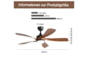 Sofucor Deckenventilator 132 cm mit LED, Fernbedienung & Timer Bild 1