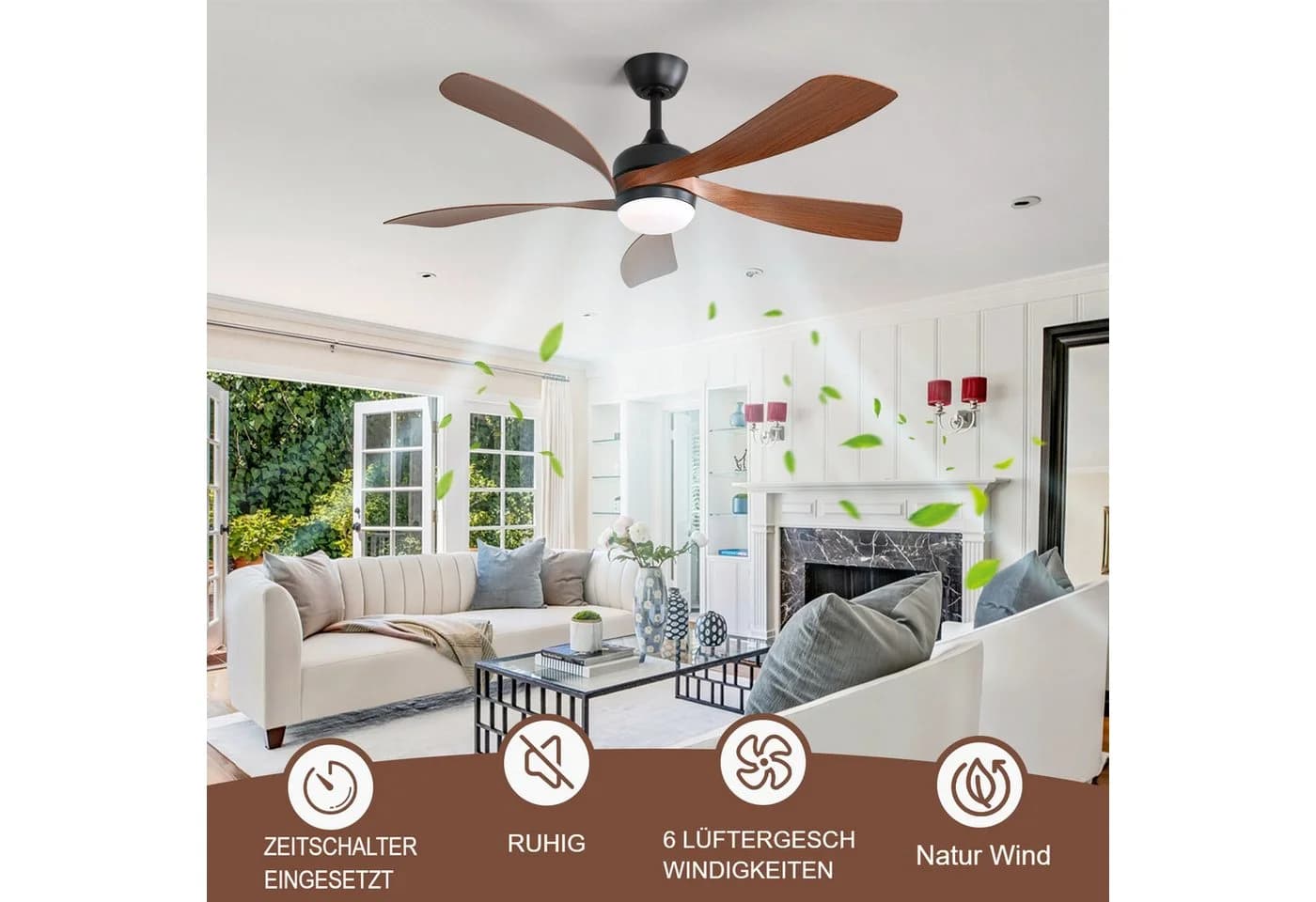 Sofucor Deckenventilator 132 cm mit LED, Fernbedienung & Timer - Bild 4