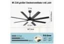 Sofucor Deckenventilator 167,5 cm Mattschwarz mit Fernbedienung und App-Steuerung Bild 1