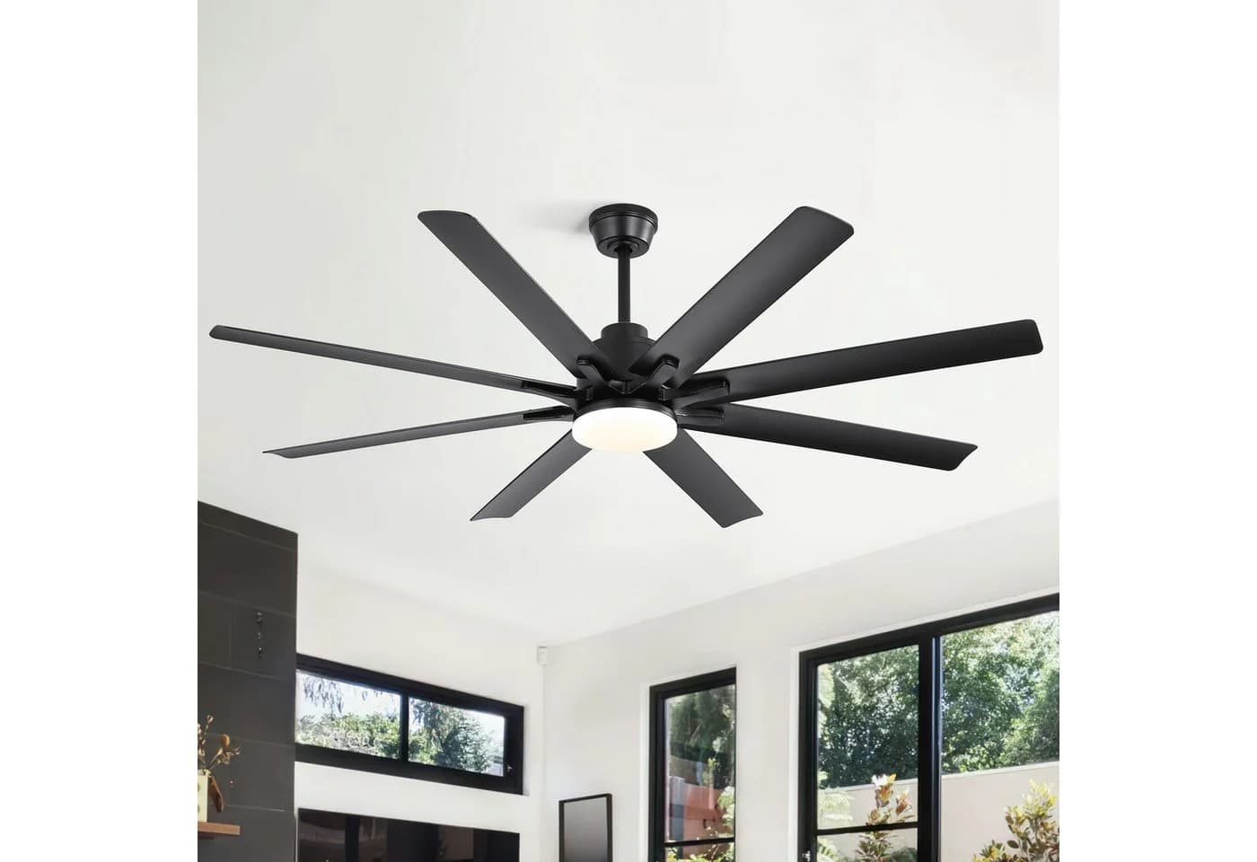 Sofucor Deckenventilator 167,5 cm Mattschwarz mit Fernbedienung und App-Steuerung - Bild 3