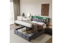 Furnishings Home Stauraumbett mit LED-Beleuchtung und Ladefunktion in Samt Bild 1