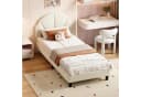 Furnishings Home LED Polsterbett Samt Beige Verstellbares Kopfteil Bild 1