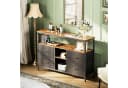 NMCXXO Sideboard Kommode TV-Schrank Metallrahmen LED 4 Schubladen Schwarz Bild 2