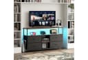 NMCXXO Sideboard Kommode TV-Schrank Metallrahmen LED 4 Schubladen Schwarz Bild 3