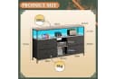 NMCXXO Sideboard Kommode TV-Schrank Metallrahmen LED 4 Schubladen Schwarz Bild 4