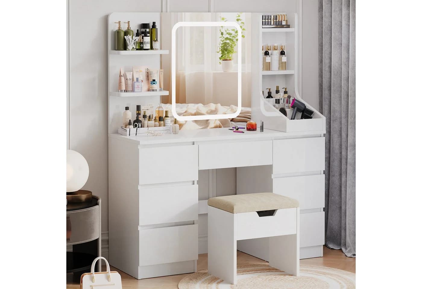 HOMALL Schminktisch mit LED-Beleuchtung und viel Stauraum - Bild 2