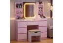 HOMALL Schminktisch Eingebaute LED-Beleuchtung, einstellbare Helligkeit, mit 7 Schubladen Bild 1