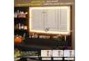 HOMALL Schminktisch mit LED-Spiegel und Stuhl Weiß/Schwarz Bild 4