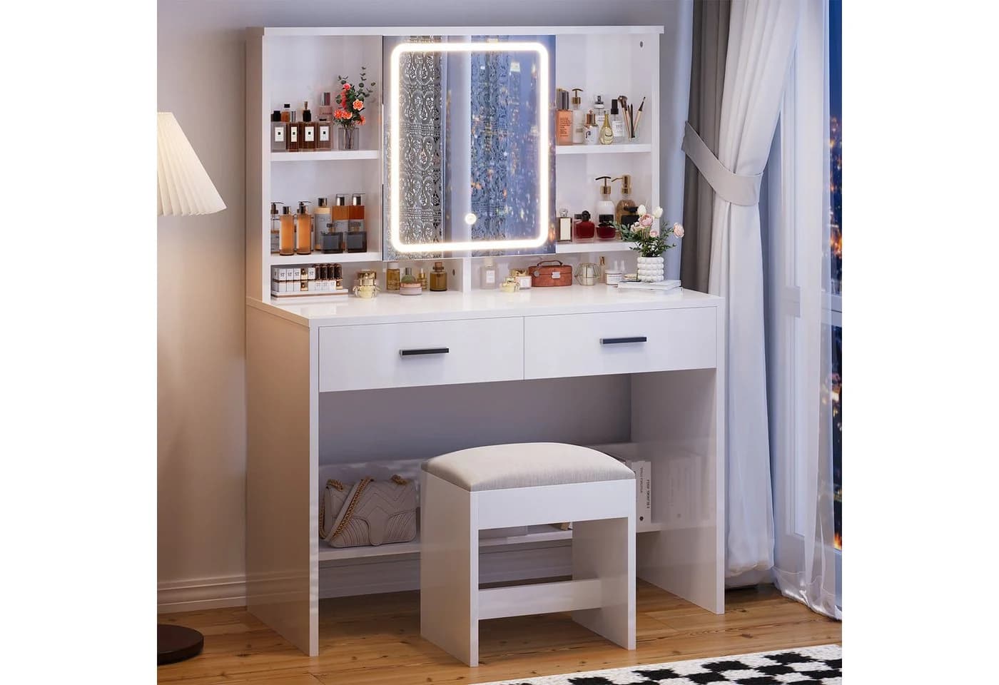 HOMALL Schminktisch mit Spiegel und LED-Beleuchtung - Bild 2
