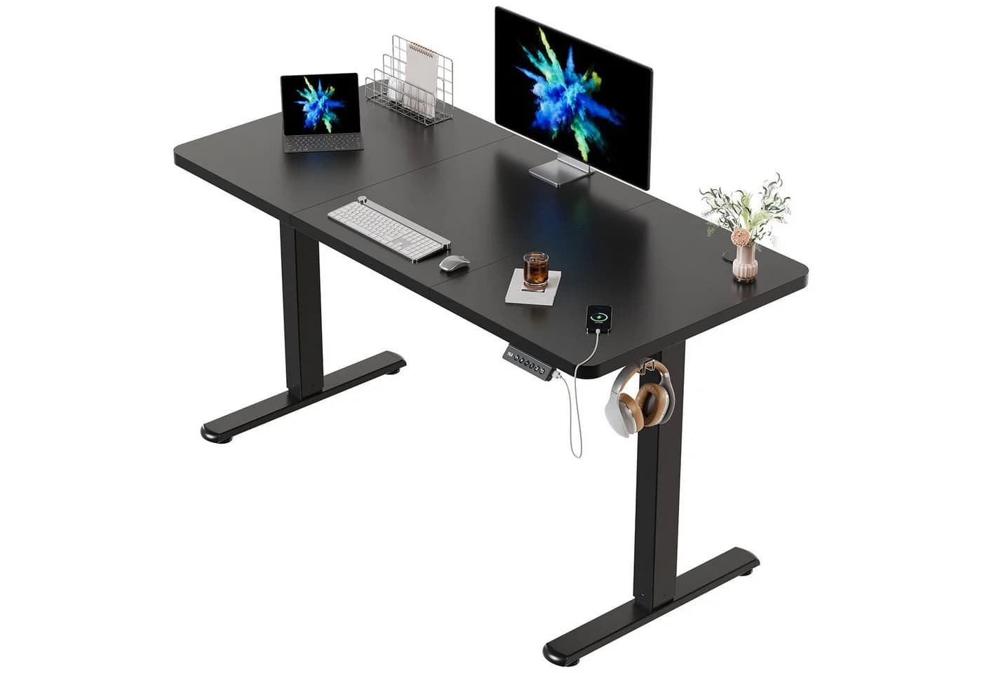 HOMALL Höhenverstellbarer Schreibtisch mit USB & Gedächtnis - Bild 2