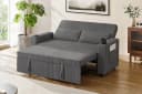 HOMALL Schlafsofa 2-Sitzer Ausziehbar Grau Cord-Stoff Bild 2