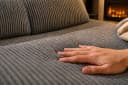 GUNJI Schlafsofa 2-Sitzer Ausziehbar Grau Cord-Stoff Bild 5