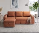 HOMALL Eck-Schlafsofa Terrakotta mit Schlaffunktion und Bettkasten Bild 1