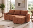 HOMALL Eck-Schlafsofa Terrakotta mit Schlaffunktion und Bettkasten Bild 2