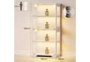 HOMALL Glasvitrine mit RGB-LED-Beleuchtung Standvitrine Schwarz Bild 3
