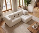 GUNJI Ecksofa L-Form mit Ottomane Samt Bild 3