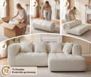 GUNJI Ecksofa L-Form mit Ottomane Samt Bild 4