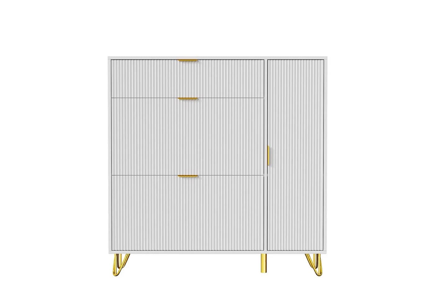 Furnishings Home Schuhschrank Weiß mit 3 Klappen - Bild 5