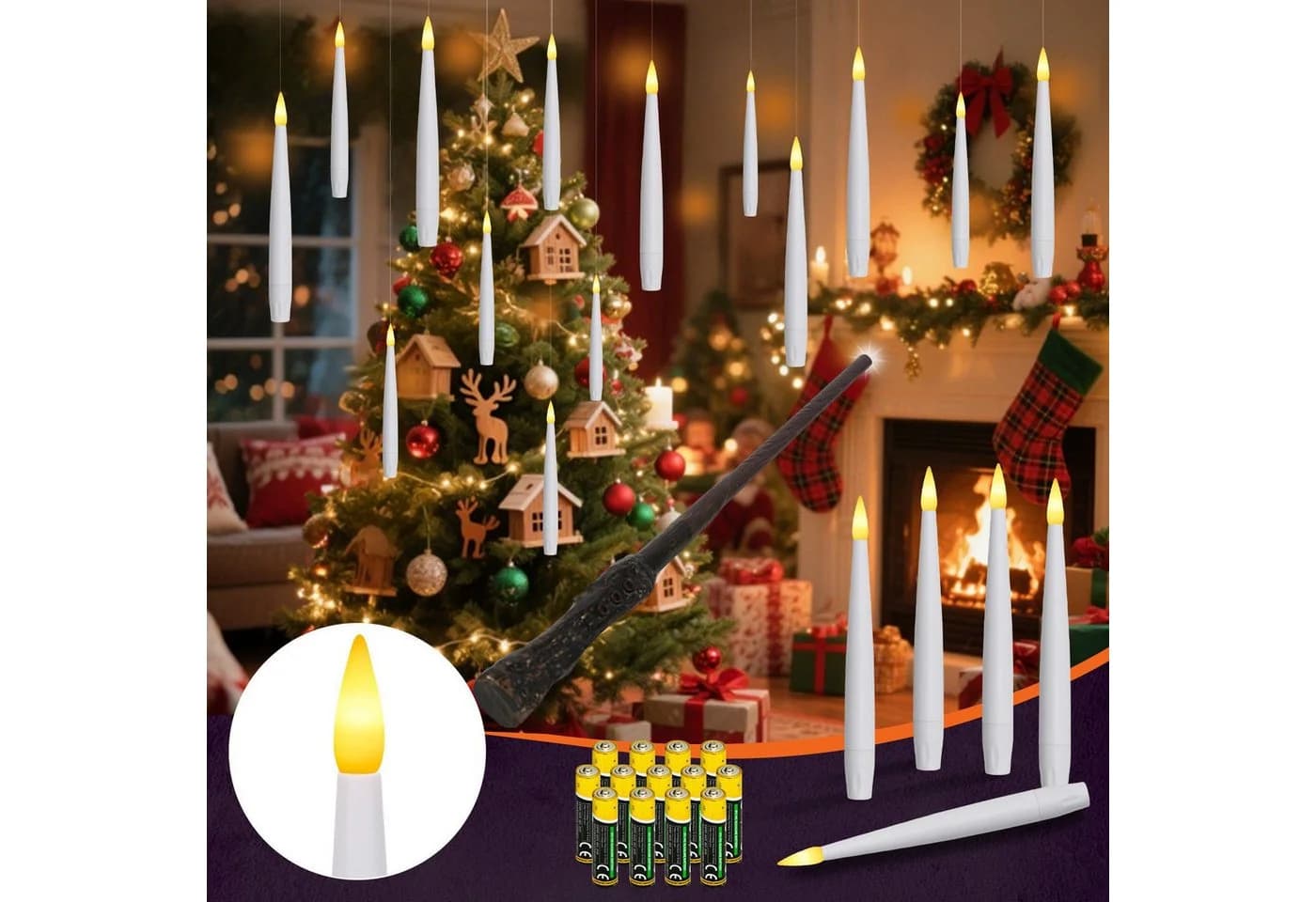 OZAVO LED-Kerze 12er Set schwebend mit Timer & Fernbedienung - Bild 2