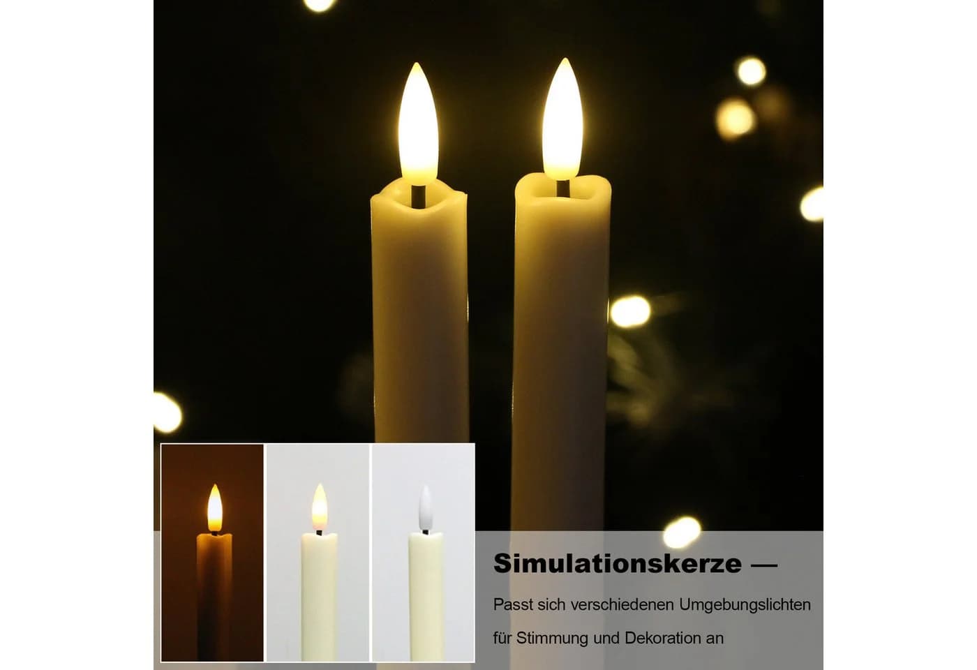 kisidus LED-Kerze LED Stabkerzen mit Fernbedienung 6 pcs