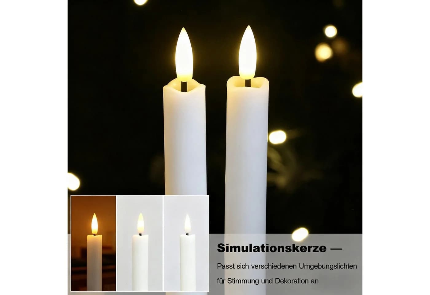 kisidus LED-Kerze LED Stabkerzen mit Fernbedienung 6pcs Flammenlose Tafelkerzen mit Timerfunktion Stabkerzen Weiß für Weihnachten Heimdekoration - Bild 3