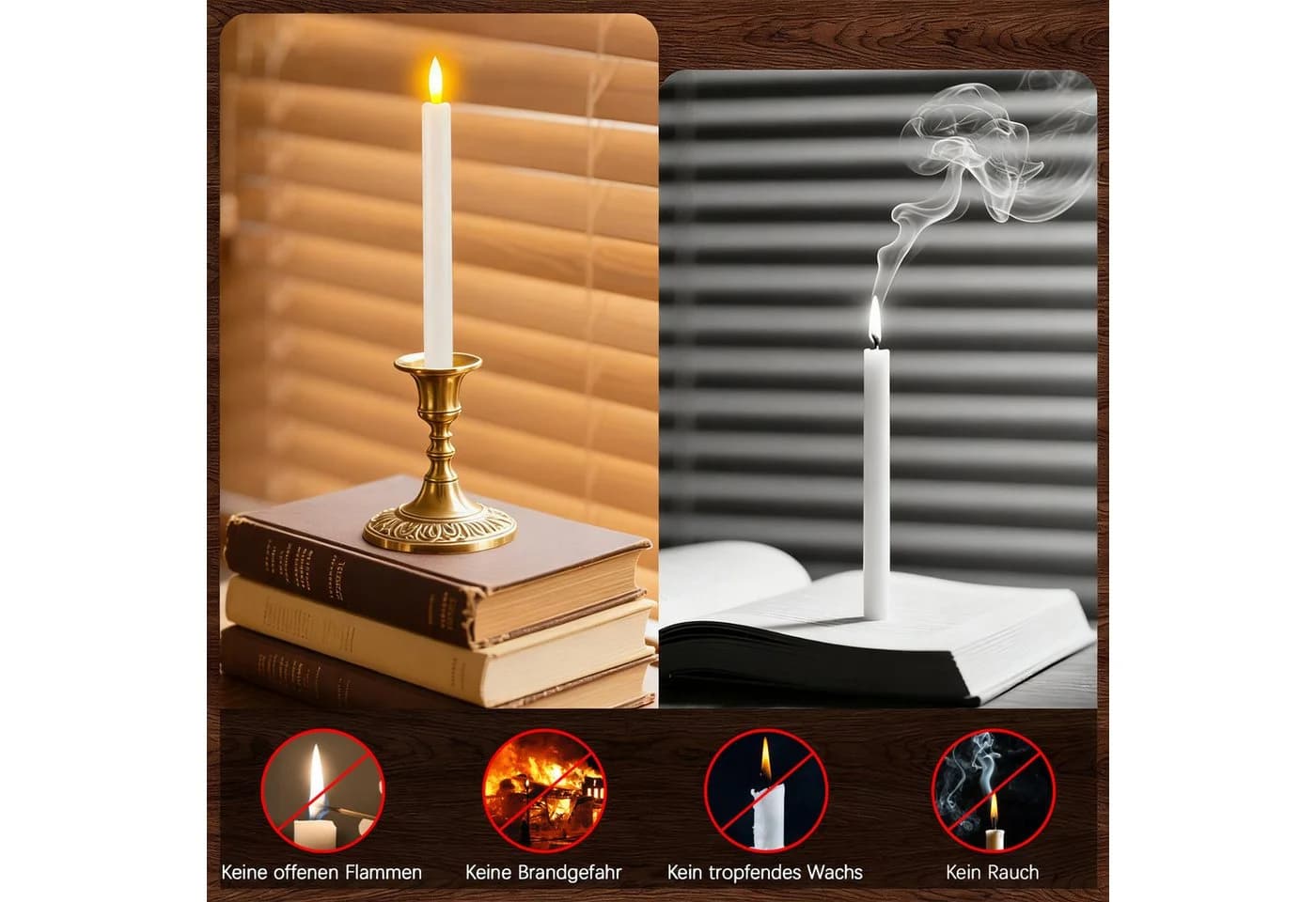 kisidus LED-Kerze LED Stabkerzen mit Fernbedienung 6pcs Flammenlose Tafelkerzen mit Timerfunktion Stabkerzen Weiß für Weihnachten Heimdekoration - Bild 5