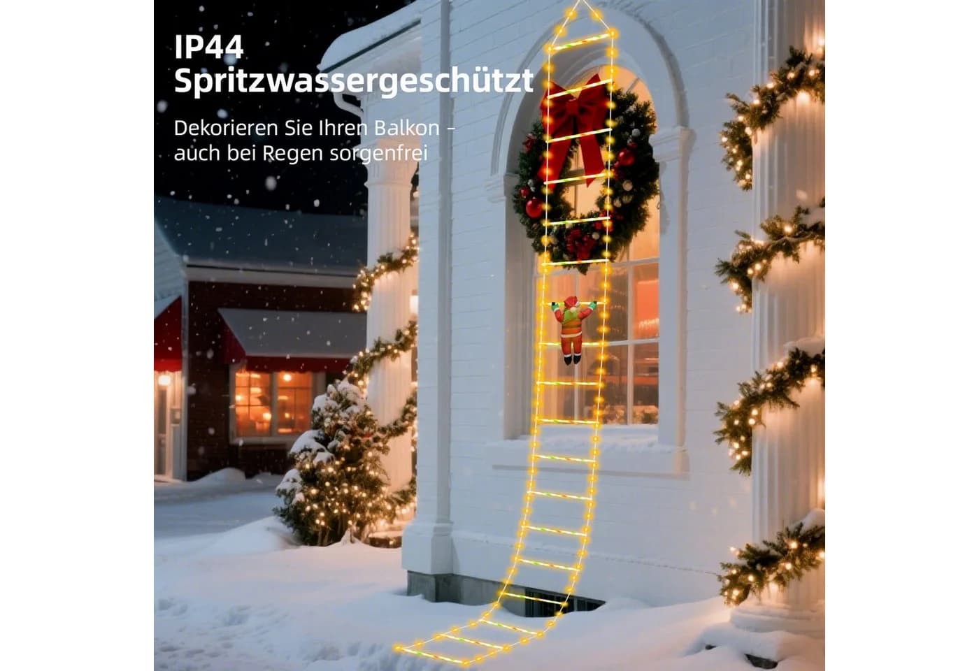 OZAVO LED-Lichterkette mit Weihnachtsmann, 3m, 228 LEDs, Timer, Wasserdicht - Bild 5