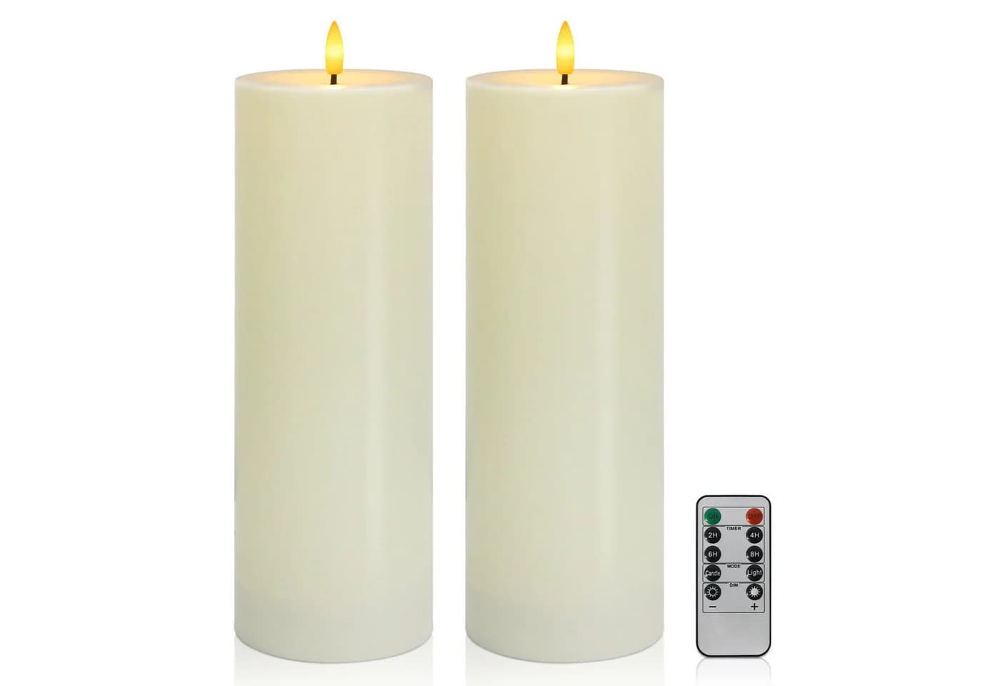 kisidus LED-Kerze Flammenlose Wasserdichte Säulenkerzen mit Fernbedienung - Bild 2
