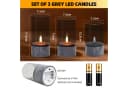kisidus LED-Kerze Flammenlose LED Kerzen 3D-Docht 3-tlg. Ø 7.5cm x 12.5cm/15cm/17.5cm Bild 5