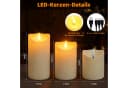 OZAVO LED-Kerze 3er Set Aufladbar mit Fernbedienung & Timer Warmweiß Bild 5