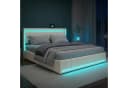 PXloue Polsterbett LED Doppelbett 140x200 cm USB-Typ-C Stauraumbett Bild 2