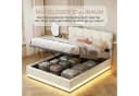 PXloue Polsterbett LED Doppelbett mit Stauraum und Lattenrost Bild 1