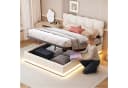 PXloue Polsterbett mit LED & Bettkasten Beige Samt Bild 3