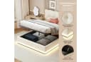 PXloue Polsterbett mit LED & Bettkasten Beige Samt Bild 5