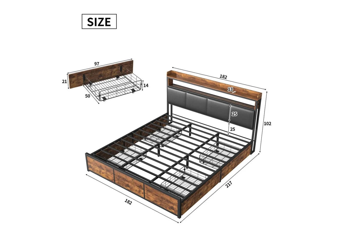PXloue Polsterbett LED Doppelbett 180x200cm - Bild 5