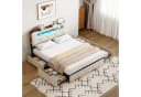 Furnishings Home LED Polsterbett Doppelbett 160x200cm 4 Schubladen Bild 1