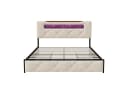 Furnishings Home LED Polsterbett Doppelbett 160x200cm 4 Schubladen Bild 3