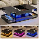 PXloue Couchtisch LED-Couchtisch mit Stauraum und modernem Design Bild 2