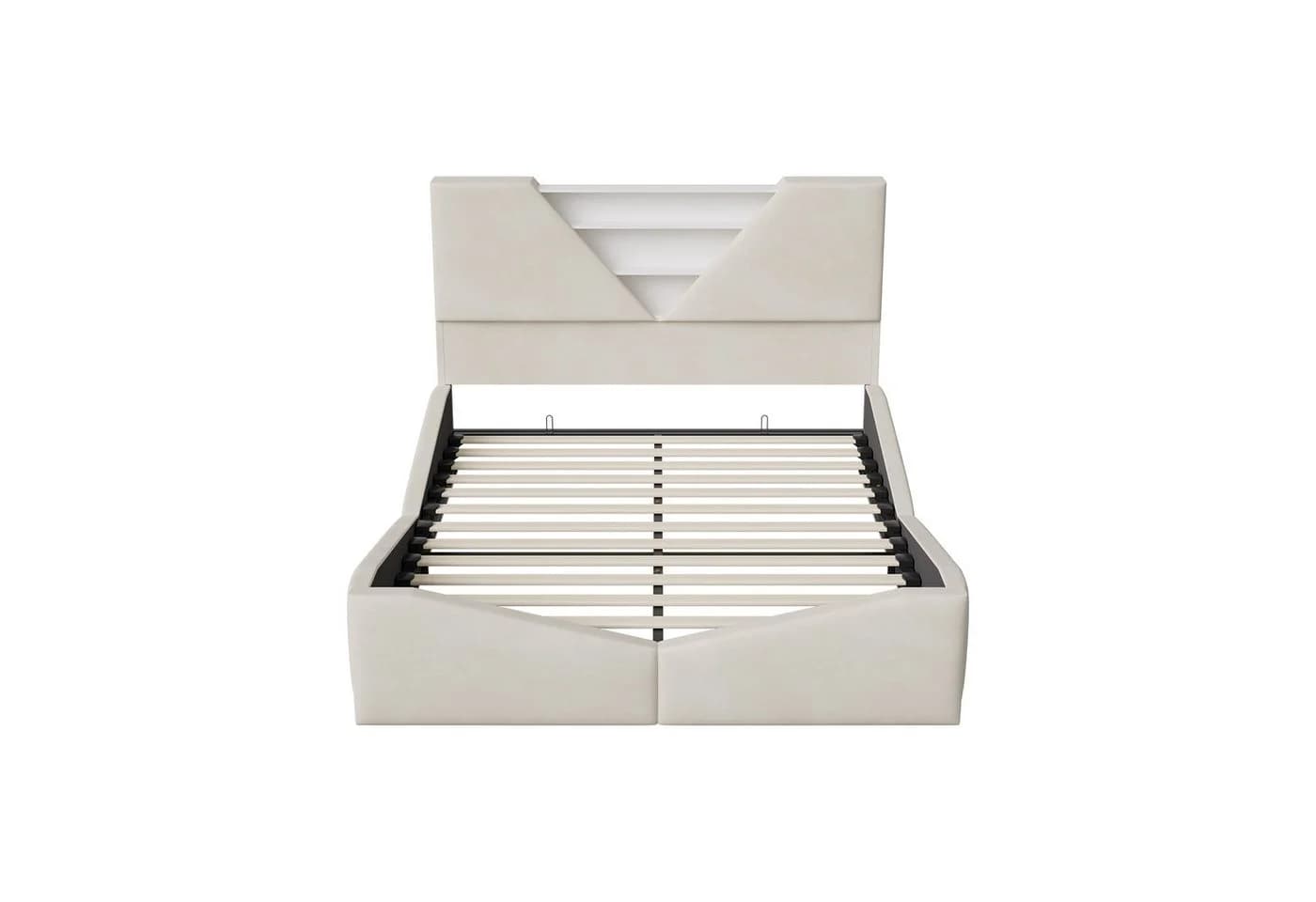 Gdood Polsterbett mit LED und Stauraum Samt 140x200 - Bild 5