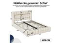 Gdood Polsterbett LED, Leinenstoff/Samtstoff, 140x200 cm Bild 5