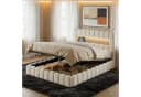 PXloue LED Polsterbett Doppelbett Jugendbett Bettkasten USB-Anschluss 140x200 cm Bild 2
