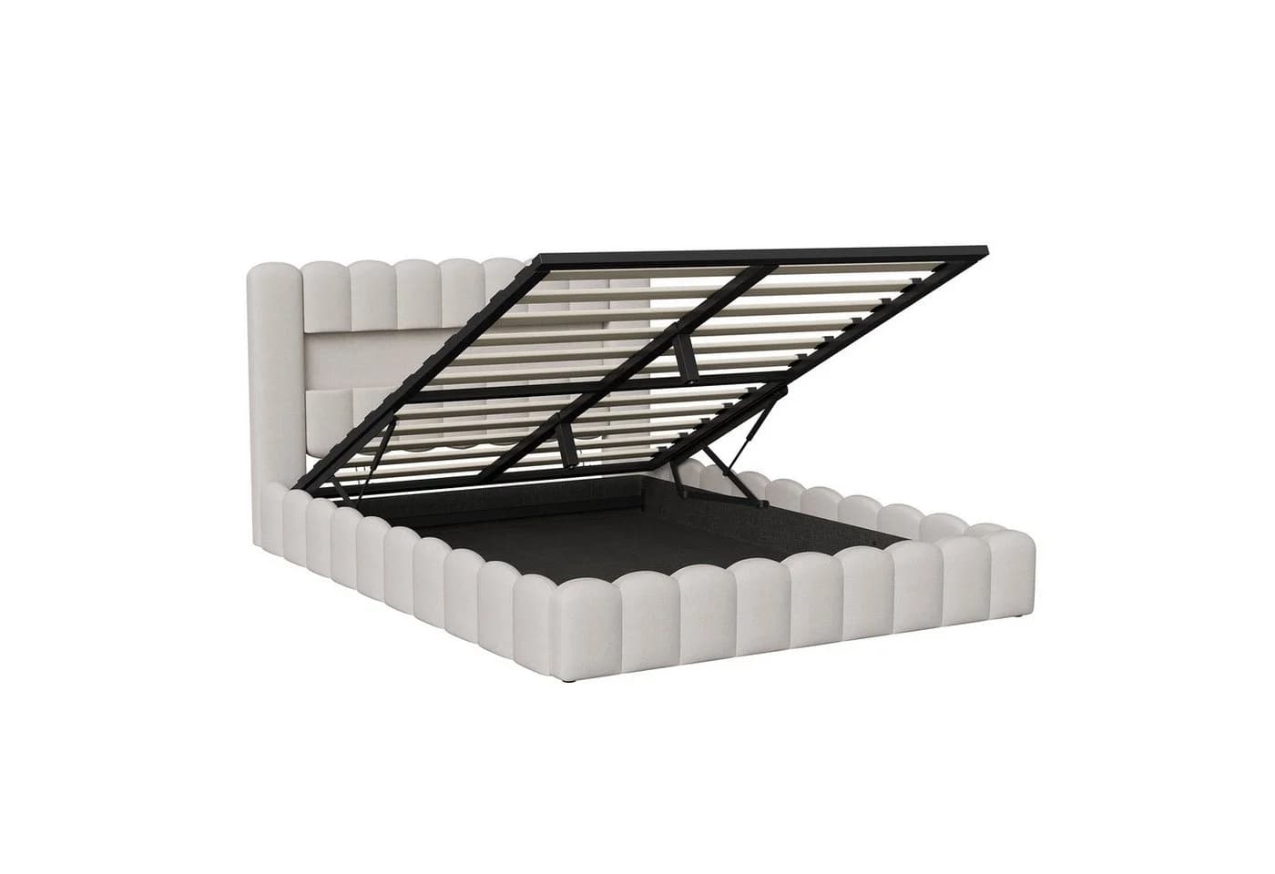 PXloue LED Polsterbett Doppelbett Jugendbett Bettkasten USB-Anschluss 140x200 cm - Bild 5