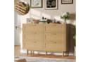 PXloue Sideboard Rattan Beige 6 Schubladen Bild 2