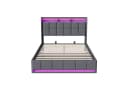 Furnishings Home Polsterbett mit LED und Stauraum Grau Bild 1