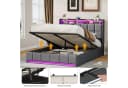 Furnishings Home Polsterbett mit LED und Stauraum Grau Bild 5