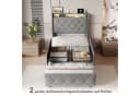 Furnishings Home Stauraumbett Polsterbett LED 90x200cm Samt Modern Bild 3