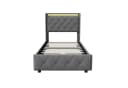 Furnishings Home Stauraumbett Polsterbett LED 90x200cm Samt Modern Bild 4